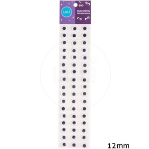 Olho Movel Adesivo Luli 12mm Cartela com 51un