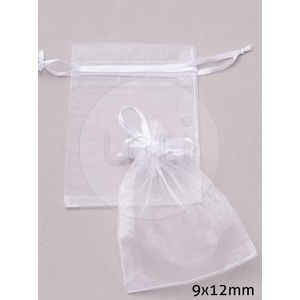 Saco de Organza Luli Branco 9x12cm 10un