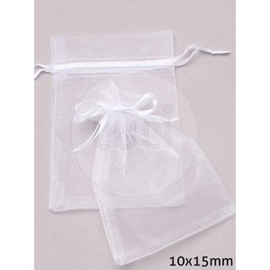 Saco de Organza Luli Branco 10x15cm 10un