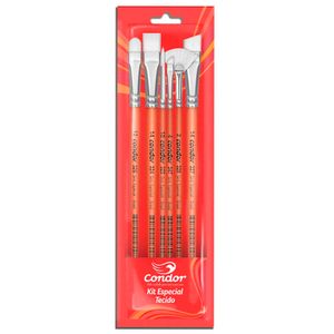 Kit de Pincel para Pintura em Tecido Condor 595 6un