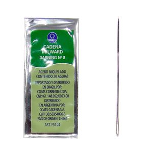 Agulha de Mao Corrente 8 4,5cm Blister com 20un