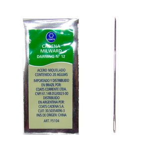 Agulha de Mao Corrente 12 3,5cm Blister com 20un