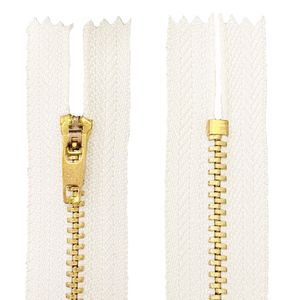 Ziper Fixo com Metal Dourado n°4 Luli com 10cm Pacote com 10un