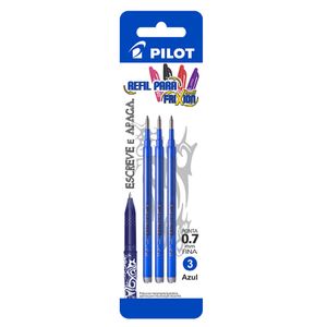 Refil para Caneta Fantasma Frixion Ponta 0.7mm (fina) Azul Pilot 3un