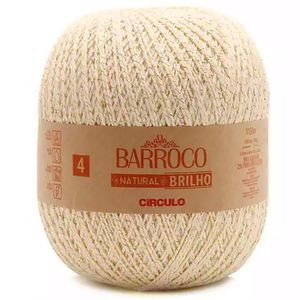 Barbante Barroco Natural Brilho Circulo 4/4 Rolo com 1150 Metros