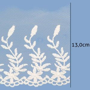 Bordado com Tule Luli H8718A3 13cm Peca com 13,7 Metros