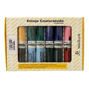 Kit de Linhas de Costura Costuratudo Costuratex com 32 Retros