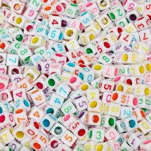 Micanga de Numeros L36 6X6mm Pacote com 500g
