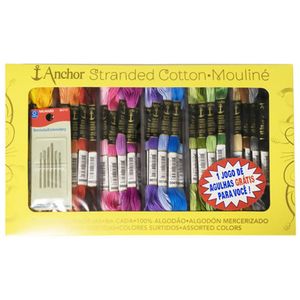 Linha Meada Anchor Mouline + Agulha Kit com 72un