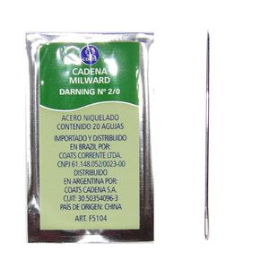 Agulha de Mao Corrente 2/0 6,3cm Blister com 20Uun