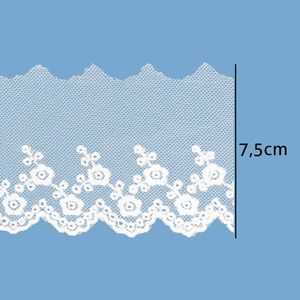 Bordado com Tule Luli 126038A 7,5cm Peca com 13,7 Metros