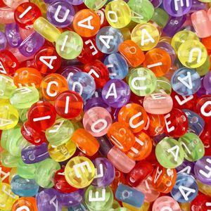 Micanga de Letras Vogais 4x7mm Luli L53 Pacote com 500g