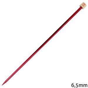Agulha de Trico de Aluminio Luli 6,5mm Vermelho 1 Par