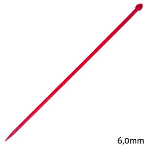 Agulha de Trico de Plastico Luli 6mm Vermelho 1 Par
