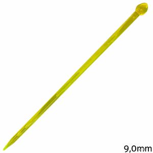 Agulha de Trico de Plastico Luli 9mm Amarelo 1 Par