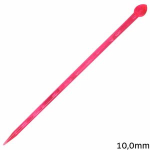 Agulha de Trico de Plastico Luli 10mm Rosa 1 Par