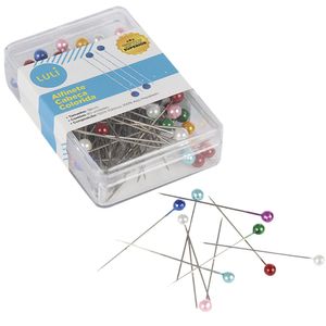 Alfinete Cabeca Colorida Luli 3,8cm Pacote com 80 unidades
