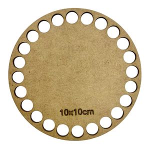 Fundo de Bolsa Redondo em MDF 10x10cm