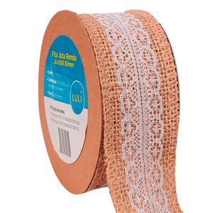 Fita de Juta Renda Luli JU-008 50mm Rolo com 5 Metros