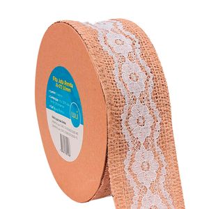 Fita de Juta com Renda Luli JU-013 50mm Rolo com 10 Metros