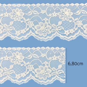 Renda de Nylon Rigida 6,80cm 12100 Aquarela Rolo com 50 Metros