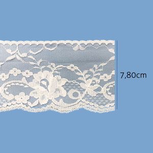 Renda de Nylon Rigida 7,80cm 12123 Aquarela Rolo com 50 Metros