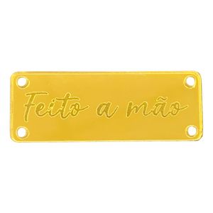 Etiqueta Acrilica Espelhada Feito a Mao 4x1,5cm 3018 Pacote com 10un