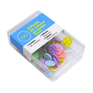 Alfinete Cabeca de Botao Luli 3,5cm pacote com 50 unidades