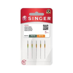 Kit de Agulha Ponta Bola Singer 2045 10/12 Blister com 5un