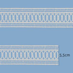Renda Guipir Lulitex 5,5cm RGPE0345 Off White Peca com 20,2 Metros