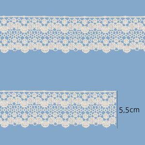 Renda Guipir Lulitex 5,5cm RGPE6581 Off White Peca com 20,2 Metros