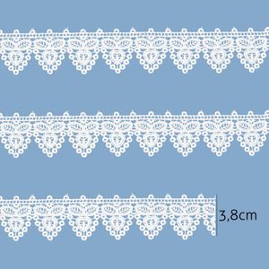 Renda Guipir Lulitex 3,8cm RGA9143 Branco Peca com 13,70 Metros