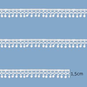 Renda Guipir Lulitex 1,5cm RGA9104 Branco Peca com 13,70 Metros