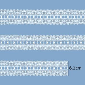 Renda Guipir Lulitex 6,2cm RGPE7021 Branco Peca com 14,6 Metros