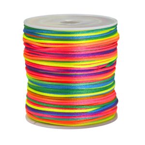 Cordao de Cetim Rabo de Rato Multicor Luli 1mm Rolo com 50 Metros