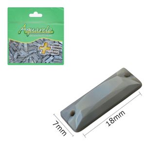 Chaton para Costura Retangular 2T 18x7mm Aquarela Pacote com 100un