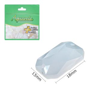 Chaton para Costura Retangular 2O Opal 13x18mm Aquarela pacote com 100un