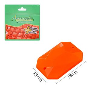 Chaton para Costura Retangular 2O Fluor 13x18mm Aquarela pacote com 100un