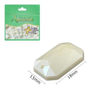 Chaton para Costura Retangular 2O P9 13x18mm Aquarela pacote com 100un