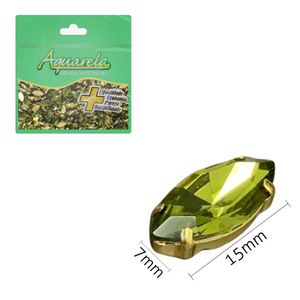 Chaton para Costura com Garra Navete BRAS 7x15mm Aquarela pacote com 500un