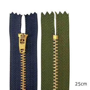 Ziper Fixo com Metal Dourado n°4 Luli com 25cm Pacote com 10un