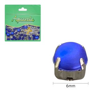 Chaton para Costura Redondo BF 6mm Jelly Aquarela pacote com 50un