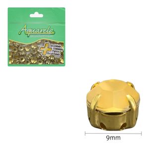 Chaton para Costura com Garra Redondo BD 9mm Aquarela pacote com 50un