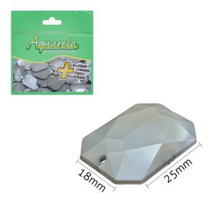 Chaton para Costura Retangular Glossy 18x25mm Aquarela Pacote com 50un