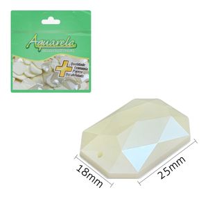 Chaton para Costura Retangular 18x25mm Aquarela pacote com 50un