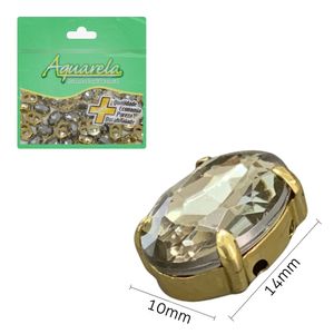 Chaton para Costura com Garra Oval BJS 10x14mm Aquarela pacote com 50un