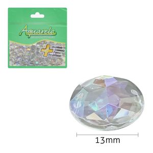 Chaton para Costura Redondo Irizado 2RS 13mm Aquarela pacote com 100un