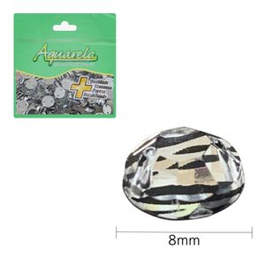 Chaton para Costura Redondo Zebra 2RS 8mm Aquarela pacote com 100un