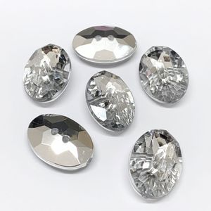 Botao de Cristal Oval 1835 17x24mm Aquarela Pacote com 50un