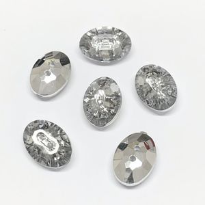Botao de Cristal Oval 1835 10x14mm Aquarela Pacote com 50un